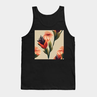 Floral Diagnal pattern Tank Top